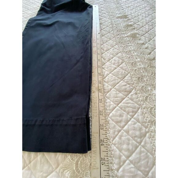 Cremieux Wide-Leg Navy Cropped Pants Paper bag waist Size 4 Casual - Picture 6 of 12